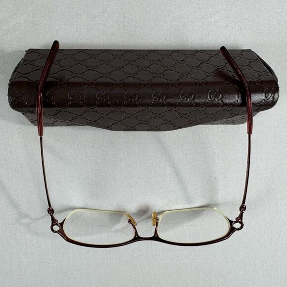 Gucci Eyeglasses 135 GG 2736 Q23 Women’s Burgundy/Bronze Italy Frame Only Rare - Picture 11 of 15